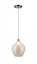  W33824MN7 - Botella 1-Light Matte Nickel Finish Halogen / LEd Clear Glass Mini Pendant Ceiling Light 7" d x 