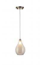  W33825MN5 - Botella 1 Light Matte Nickel Finish Halogen / LEd Clear Glass Mini Pendant Ceiling Light 5" d x 