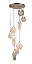  W33828MN19 - Botella 9-Light Matte Nickel Finish Halogen / LEd Clear Glass Cascade Pendant Ceilng Light d19 in. x