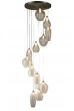  W33829MN25 - Botella 12-Light Matte Nickel Finish Halogen / LEd Clear Glass Cascade Pendant Ceiling Light d25 in.