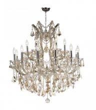  W83005C30-GT - Maria Theresa 19-Light Chrome Finish and Golden Teak Crystal Chandelier 30 in. Dia x 28 in. H Two 2 