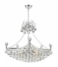  W83025C24 - Empire 6-Light Chrome Finish and Clear Crystal Umbrella Chandelier 24 in. L x 14 in. W x 18 in. H Ob