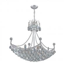  W83025C28 - Empire 8-Light Chrome Finish and Clear Crystal Umbrella Chandelier 24 in. L x 16 in. W x 20 in. H Ob