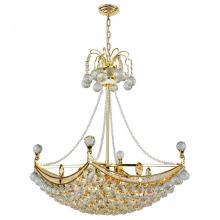  W83025G20 - Empire 6-Light Gold Finish and Clear Crystal Umbrella Chandelier 20 in. L x 20 in. W x 20 in. H Squa