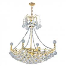  W83025G24 - Empire 6-Light Gold Finish and Clear Crystal Umbrella Chandelier 24 in. L x 14 in. W x 18 in. H Oblo