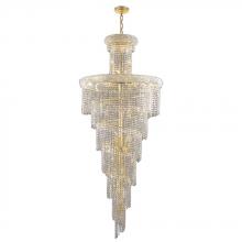  W83029G30 - Empire 28-Light Gold Finish and Clear Crystal Spiral Cascading Chandelier 30 in. Dia x 72 in. H Larg