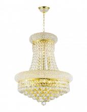  W83030G16 - Empire 8-Light Gold Finish and Clear Crystal Chandelier 16 in. Dia x 20 in. H Round Mini