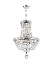  W83032C12 - Empire 6-Light Chrome Finish and Clear Crystal Chandelier 12 in. Dia x 16 in. H Round Mini