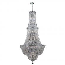  W83033C28 - Empire 34-Light Chrome Finish and Clear Crystal Chandelier 28 in. Dia x 56 in. H Round Large