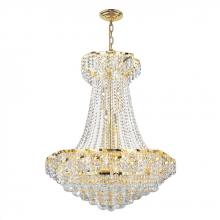  W83034G26 - Empire 15-Light Gold Finish and Clear Crystal Chandelier 26 in. Dia x 32 in. H Round Large