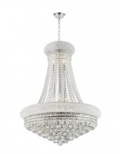  W83035C24 - Empire 14-Light Chrome Finish and Clear Crystal Chandelier 24 in. Dia x 32 in. H Large