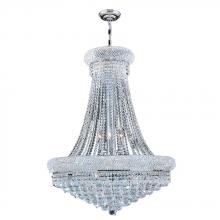  W83035C28 - Empire 14-Light Chrome Finish and Clear Crystal Chandelier 28 in. Dia x 36 in. H Large