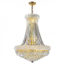  W83035G24 - Empire 14-Light Gold Finish and Clear Crystal Chandelier 24 in. Dia x 32 in. H Large