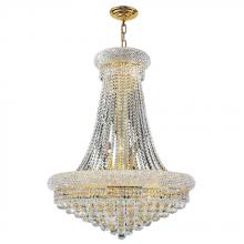  W83035G28 - Empire 14-Light Gold Finish and Clear Crystal Chandelier 24 in. Dia x 32 in. H Large