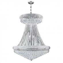  W83037C36 - Empire 32-Light Chrome Finish and Clear Crystal Chandelier 36 in. Dia x 45 in. H Round Large