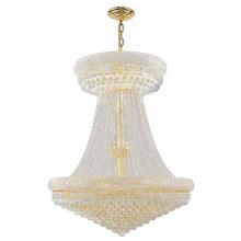  W83037G36 - Empire 32-Light Gold Finish and Clear Crystal Chandelier 36 in. Dia x 45 in. H Round Large