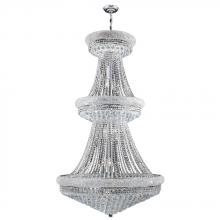  W83038C36 - Empire 32-Light Chrome Finish and Clear Crystal Chandelier 36 in. Dia x 66 in. H Two 2 Tier Round La