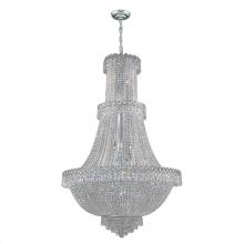  W83047C30 - Empire 17-Light Chrome Finish and Clear Crystal Chandelier 30 in. Dia x 48 in. Round Large