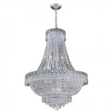  W83048C24 - Empire 12-Light Chrome Finish and Clear Crystal Chandelier 24 in. Dia x 28 in. Round Large