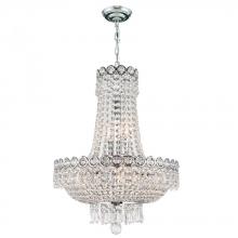  W83049C16 - Empire 8-Light Chrome Finish and Clear Crystal Chandelier 16 in. Dia x 20 in. H Round Mini