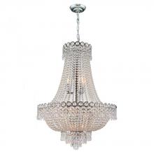  W83049C20 - Empire 12-Light Chrome Finish and Clear Crystal Chandelier 20 in. Dia x 28 in. H Round Medium