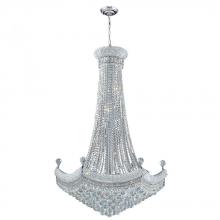  W83074C30 - Empire 18-Light Chrome Finish and Clear Crystal Chandelier 30 in. Dia x 48 in. H