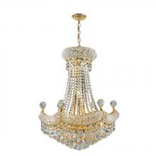  W83074G20 - Empire 12-Light Gold Finish and Clear Crystal Chandelier 20 in. Dia x 26 in. H