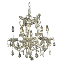  W83075C22-GT - Maria Theresa 7-Light Chrome Finish and Golden Teak Crystal Chandelier 22 in. Dia x 25 in. H Medium