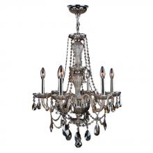  W83096C23-GT - Provence 6-Light Chrome Finish and Golden Teak Crystal Chandelier 23 in. Dia x 31 in. H Medium