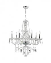  W83097C28-CL - Provence 8-Light Chrome Finish and Clear Crystal Chandelier 28 in. Dia x 30 in. H Large