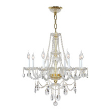  W83097G28 - Provence 8-Light Gold Finish and Clear Crystal Chandelier 28 in. Dia x 30 in. H Large