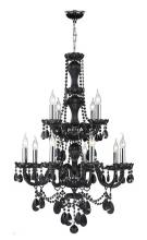  W83098C28-BL - Provence Collection 12 Light Chrome Finish and Black Crystal Chandelier 28" D x 41" H Two 2