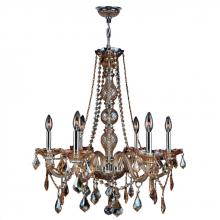  W83105C24-AM - Provence 6-Light Chrome Finish and Amber Crystal Chandelier 24 in. Dia x 28 in. H Large