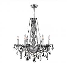  W83105C24-CH - Provence 6-Light Chrome Finish and Chrome Crystal Chandelier 24 in. Dia x 28 in. H Large