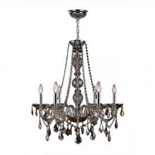  W83105C24-GT - Provence 6-Light Chrome Finish and Clear Crystal Chandelier 24 in. Dia x 28 in. H Large