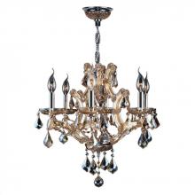  W83117C20-AM - Maria Theresa 6-Light Chrome Finish and Amber Crystal Chandelier 20 in. Dia x 19 in. H Medium