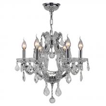  W83117C20-CL - Maria Theresa 6-Light Chrome Finish and Clear Crystal Chandelier 20 in. Dia x 19 in. H Medium