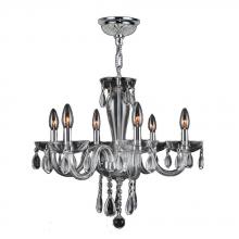  W83128C22-CL - Gatsby Collection 6 Light Chrome Finish and Clear Blown Glass Chandelier 22" D x 19" H Mediu