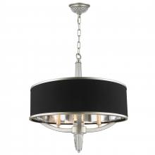  W83139MN21 - Gatsby  3-Light Matte Nickel Finish with Black drum Shade Chandelier 21 in. Dia x 22 in. H