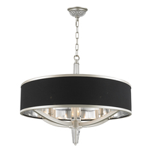  W83140MN26 - Gatsby  4-Light Matte Nickel Finish with Black drum Shade Chandelier 26 in. Dia x 26 in. H