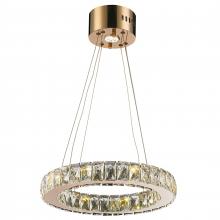  W83146RG16-CL - Galaxy 9 Integrated LEd Light Rose Gold Finish diamond Cut Crystal Circular Ring Chandelier 6000K 16