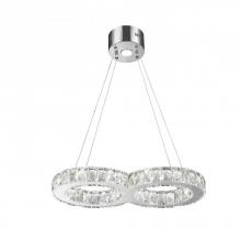  W83148KC22 - Galaxy 14 Integrated LEd Light Chrome Finish diamond Cut Crystal double Ring Chandelier 6000K 22 in.