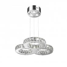  W83149KC22 - Galaxy 20 Integrated LEd Light Chrome Finish diamond Cut Crystal Triple Ring Chandelier 6000K 22 in.