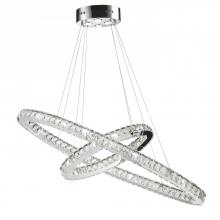  W83151KC40 - Galaxy 28 Integrated LEd Light Chrome Finish diamond Cut Crystal Constellation Ring Chandelier 6000K