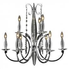  W83155C29 - Innsbruck Collection 9 Light Chrome Finish Crystal Chandelier 29" D x 26" H Two 2 Tier Large