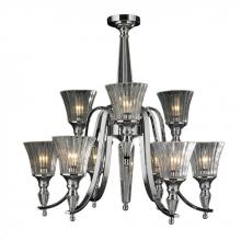  W83159C29 - Innsbruck Collection 9 Light Chrome Finish and Clear Crystal Candle Chandelier Two 2 Tier 29" D