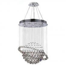  W83204C26 - Saturn 9-Light Chrome Finish and Clear Crystal Galaxy Chandelier 26 in. Dia x 36 in. H Large