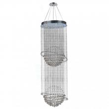  W83205C24 - Saturn 8-Light Chrome Finish and Clear Crystal Galaxy Chandelier 24 in. Dia x 72 in. H Two 2 Tier La