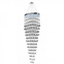  W83229C28 - Icicle 12-Light Chrome Finish and Clear Crystal Oval Chandelier 28 in. L X 20 in. W X 72 in. H Large