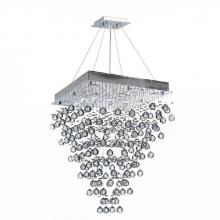  W83238C24 - Icicle Collection 8 Light Chrome Finish and Clear Crystal Square Chandelier 24" L x  24" W x